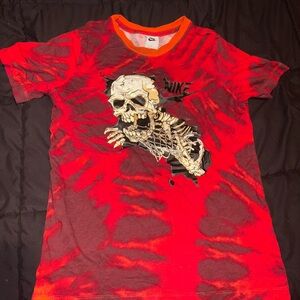 Nike Kids Red and Black Skull Graphic Tee